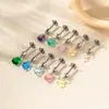Nuevo Colgante de Zirconia Color Dopamina Hensen Clavo de Hueso de Oreja Estilo Ins Nicho Perforación de Cartílago Clavo de Hueso de Oreja