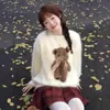 Suéter de Ano Novo Outono e Inverno Tricô Coreano e Japonês Atmosfera Doce e Gentil Cores da Moda para Mulheres