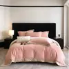 Conjunto de Lã Fleece para Bebê de Quatro Peças Inverno Lado Duplo Lã de Leite Lã Coral Capa de Edredom Inverno Lençol de Cama com Pelúcia Curta Espessa Não Solta Fiapos
