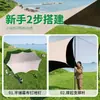 Carpas de dosel al por mayor en stock para camping al aire libre, sombrilla octagonal con recubrimiento negro, carpa de playa con protección solar, juego completo de equipo