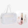 Bolsa de Armazenamento de Cosméticos Portátil Estilo Coreano Grande Capacidade Portátil Transparente Necessaire Impermeável Fosca Bolsa de Armazenamento para Cosméticos