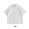 Camisa de algodón puro de manga corta de verano para hombre y mujer, nueva, de color liso, estilo literario, tipo cárdigan suelto, con estampado ligero.