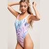 Traje de baño triangular de una pieza para mujer europea y americana, sexy, de comercio exterior de Amazon AliExpress, con estampado digital a juego de colores.