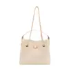 Bolso de hombro de gran capacidad para ir al trabajo, con un patrón de rombos en color contrastante y detalle de cadena, perfecto para otoño e invierno, con un cierre giratorio metálico