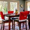 Suministros de Decoración Navideña Transfronterizos Fundas de Silla de Tela No Tejida Gorros de Navidad Fundas para Sillas de Mesa de Comedor de Restaurante y Hotel Árbol de Navidad