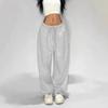Pantalones Casuales de Chica Popular Americana 2025 Verano Nuevo Color Sólido Casual de Moda Más Fáciles de Combinar Sueltos Jazz Street Dance Pantalones Deportivos
