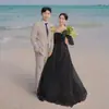 Vestido de Novia Ligero Estilo Coreano Sencillo Sentido de Alta Gama Organza Estudio Tema Fotografía de Pareja Novia al Aire Libre Saliente Hilo Nuevo Estilo