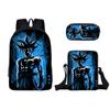 Nueva mochila escolar de Dragon Ball para estudiantes transfronteriza, mochila periférica de anime de tres piezas, estuche de lápices de una sola capa, bolso de hombro pequeño de poliéster