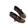 Versión de Piel de Vaca~ Zapatos Mary Jane Versátiles con Estampado de Leopardo, Pelo de Caballo, Puntera Redonda, Tacón Bajo, Estilo Juvenil para Mujer 2026 Primavera y Otoño