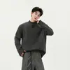 Outono de 2026 Novo Casaco Suéter Masculino de Alta Qualidade Estilo Coreano Tendência para Adolescentes com Gola Henley Bordada e Toque Luxuoso