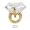 Nuevo Color Oro Rosa Globo de Anillo de Diamante Día de San Valentín Tanabata Fiesta de Boda Globo de Película de Aluminio Globo de Anillo de Diamante