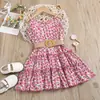 Ropa de verano para niños 2021 falda floral para niñas vestido para niños falda de tirantes para vacaciones en la playa exclusiva transfronteriza