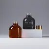 Botella Aromática Redonda Marrón de 100 ml para Aromaterapia sin Fuego Difusor Volátil de Ratán de Moda Botella de Vidrio para Aromaterapia en Casa