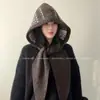 Pasamontañas Jacquard Fair Isle para Mujer Otoño e Invierno Cálido Protección para los Oídos Gorro de Punto Bufanda Todo en Uno Gorro de Lana Moderno