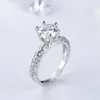 Estilo Ins Coreano Anel de Diamante de Seis Garras Europeu e Americano Anel de Diamante Sintético Anel de Casamento Anel Quente Vendido ao Vivo Anel para Dedo Anelar Joia