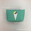 Bolsa de cosméticos de PU con estampado de gato geométrico de planta tropical y fruta, portátil para almacenamiento, bolsa de lavado para viaje