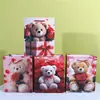 Bolsas de Papel con Panda Rojo en Stock al por Mayor Bolsas de Regalo para Compras de San Valentín Bolsas de Papel para Tienda Minorista para Sostener Rosas