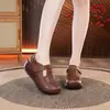 Zapatos retro de suela gruesa huecos transpirables para exteriores de comercio exterior transfronterizo para primavera y verano, zapatos nuevos de moda de suela blanda para madres de mediana edad y ancianas