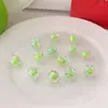Contas Perfuradas Coloridas em Formato de Maçã, Bicolores, Transparentes, Contas Dentro de Contas para Colar Artesanal DIY, Corrente de Celular, Pulseira, Acessórios para Miçangas
