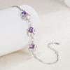 Moda Moda Pulsera Chapada en Plata Coreana Aishang Hoja de Felicidad Hierba Amatista Pulsera para Mujer Pulsera Sencilla Personalizada