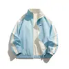 Transfronteriza 2025 Nueva Chaqueta Reversible con Cuello Alto Chaqueta Patchwork Chaqueta de Béisbol Cortavientos para Exteriores Chaqueta Reversible