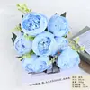 Flores Artificiales, Peonías de 7 Cabezas, Pequeño Ramo de Peonías Estilo Europeo, Ramos de Boda, Flores de Mesa para Hotel, Flores de Seda, Fabricante de Flores Artificiales
