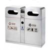 Caja de cubo de basura para clasificación exterior de acero inoxidable propiedad no reciclable ventas Parque protección ambiental interior y exterior Doble tubo pelable