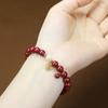 Pulsera de Loto de Cinabrio Natural de Alto Contenido, Arena Morada Dorada Enfilada a Mano, Sensación de Alta Gama, Pulsera con Incrustaciones de Hebilla de la Paz para Mujer