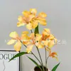 Estilo Pintura a Óleo Flor de Orquídea Chama Artificial 6 Cabeças Decoração Sala de Estar Casa Salão de Casamento Cenário de Jardim Decoração Vitrine
