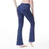 Pantalones de Yoga Acampanados Micro Estampado de Leopardo Casual Ajustados Elegantes Ceñidos que Resaltan la Cadera Pantalones de Baile Adelgazantes No Restrictivos Pantalones Largos