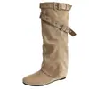 Elegantes y modernas botas largas de estilo retro con hebilla para mujer, colección otoño 2026, tacón grueso elegante, efecto adelgazante, botas de montar y botas de plataforma