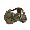 Máscara Tática de Arame de Aço Proteção Integrada para Rosto e Orelhas Fã do Exército Outdoor CS Real Máscara Protetora Respirável de Meio Rosto