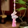 Colgante de aleación con conejo bordado a mano de doble cara en brocado Song para el Festival de Medio Otoño, estilo chino, broche colgante Hanfu Qipao