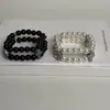Pulsera de Perlas para Chica Popular Hecha a Mano con Cuentas Corazón de Cuervo Nueva Atmósfera Otoño e Invierno Joyería de Pulsera
