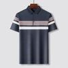 Regalo para el Día del Padre para Papá para Ropa de Verano para Mediana Edad y Adultos Mayores Camiseta de Manga Corta con Solapa de Seda de Hielo Top Camisa Polo de Hombre
