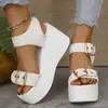 Sandalias finas y populares para ir al trabajo de comercio exterior, populares en Amazon, sandalias de plataforma de suela gruesa para verano, nuevo estilo desértico de una sola tira