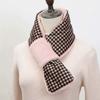 Cachecol Transfronteiriço Novo Outono e Inverno Curto Xadrez Houndstooth Pelúcia de Visão Quente e Versátil