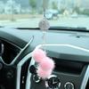 Exclusivo de comercio electrónico en el extranjero, creativo, pelo de visón, bola de cristal con diamantes, colgante para espejo retrovisor de coche, colgante de borla