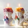 Jiahuimei Retrato Floral en Relieve Vela de Aromaterapia Molde de Silicona DIY Cilindro Floral Piedra Difusora de Aromaterapia Hecha a Mano