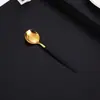 Juego de Cubiertos de Acero Inoxidable 410 Personalizado, Mango Plano, Vajilla Portuguesa, Cuchillo para Filete Occidental, Tenedor y Cuchara para Postre y Ensalada