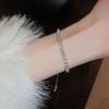 Pulsera Completa de Zirconia Diamante Amor Redonda Cuadrada Moda Lujo Ligero Sentido de Alta Gama Pulsera Elegante Nicho Versátil para Mujer