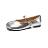 Sapatilhas Femininas Weiwei Lady 6696-38 com Babados, Sapatos Mary Jane de Tira Única Estilo Francês para Combinar com Vestidos