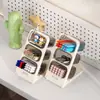 Caja de almacenamiento de escritorio para estudiantes, de gran capacidad, inclinada, para bolígrafos, para varios hogares, con compartimentos para guardar cosméticos y papelería.