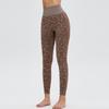 Pantalones Melocotón con Estampado de Leopardo No Retornables Pantalones de Yoga Jacquard Mallas Sin Costuras Transpirables para Mujer Pantalones de Fitness para Deportes al Aire Libre
