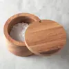 Caja de Madera para Condimentos al por Mayor Caja de Sal Tapa Frasco de Condimentos Caja de Madera para Condimentos Frasco de Sal Hidratante Caja de Madera para Almacenamiento