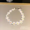 Collar de perlas y diamantes con flores dulces, gargantilla de alta gama Mori, cadena de clavícula, nuevo collar combinable para mujer