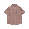 Camisa Retro de Seersucker a Cuadros de Moda de Manga Corta Estilo Japonés Magmans para Hombre Camisa Chaqueta de Verano de Media Manga C3300