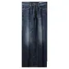 Estación europea de alta gama jeans blancos para hombre otoño e invierno gruesos clásicos casuales elásticos holgados rectos pantalones lavados