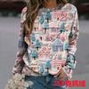 Amazon Sudadera Redonda para Mujer con Estampado Digital 3D de Letras Navideñas Personalizada de Manga Larga Venta al por Mayor