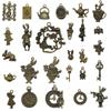 Mix 45 pingente de chave de relógio bule de coelho retrô Alice no País das Maravilhas acessórios de joalheria DIY